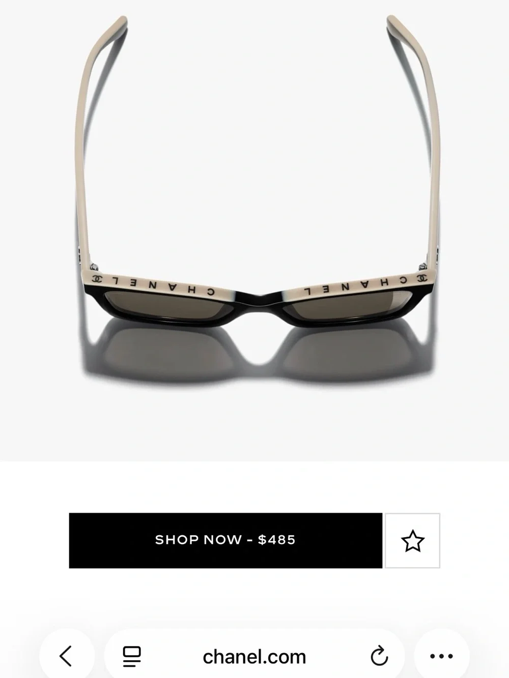 CHANEL Black Sunglasses with beige Trim - Classic Square Frame